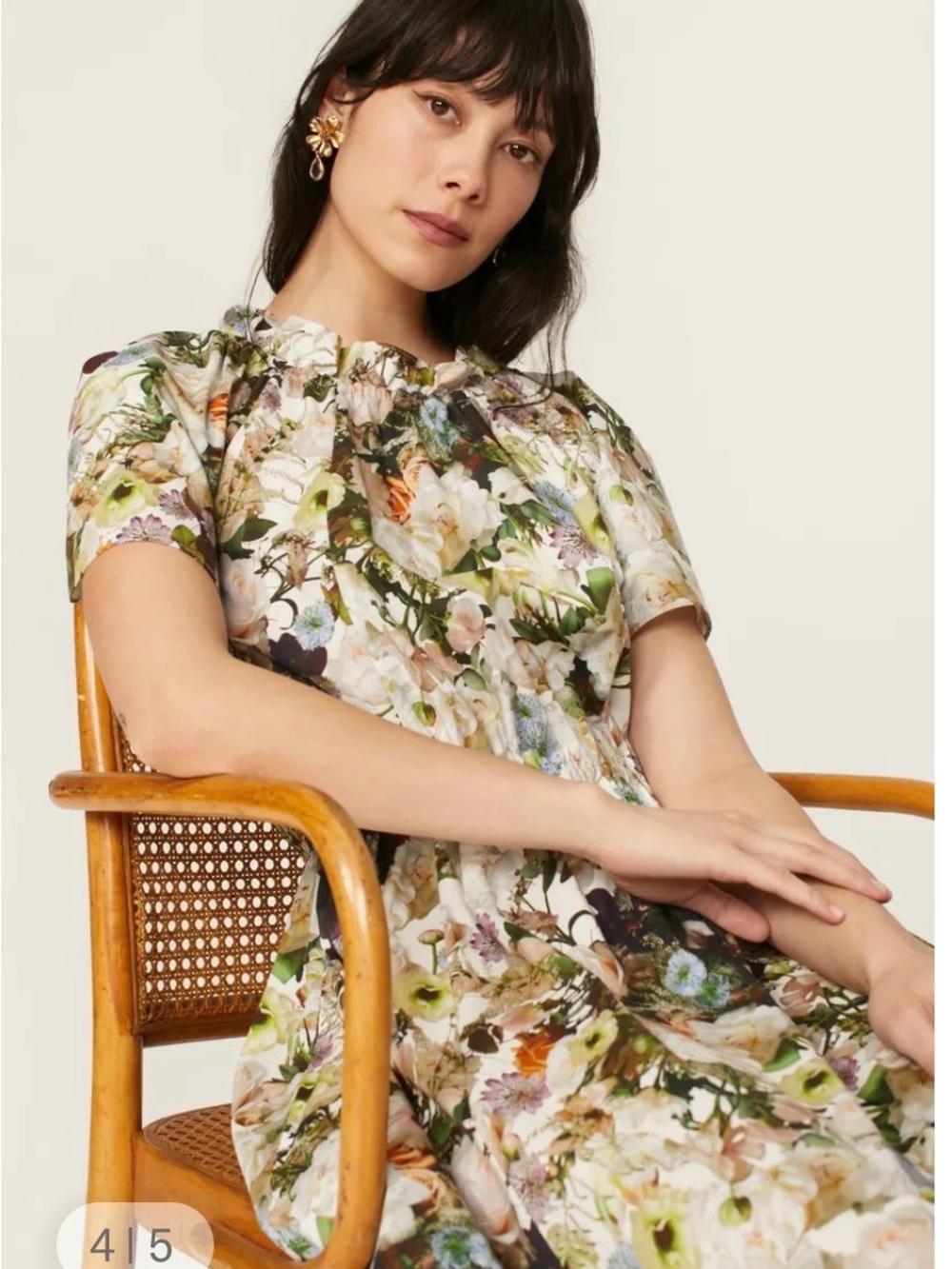 Floral High-Neck Maxi Dress in Multi Floral - Picture 4 of 12